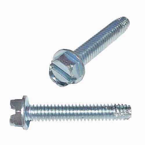 HWHSTC381 3/8"-16 X 1" Hex Washer Head, Slotted, Thread Cutting Screw, Type-F, Zinc